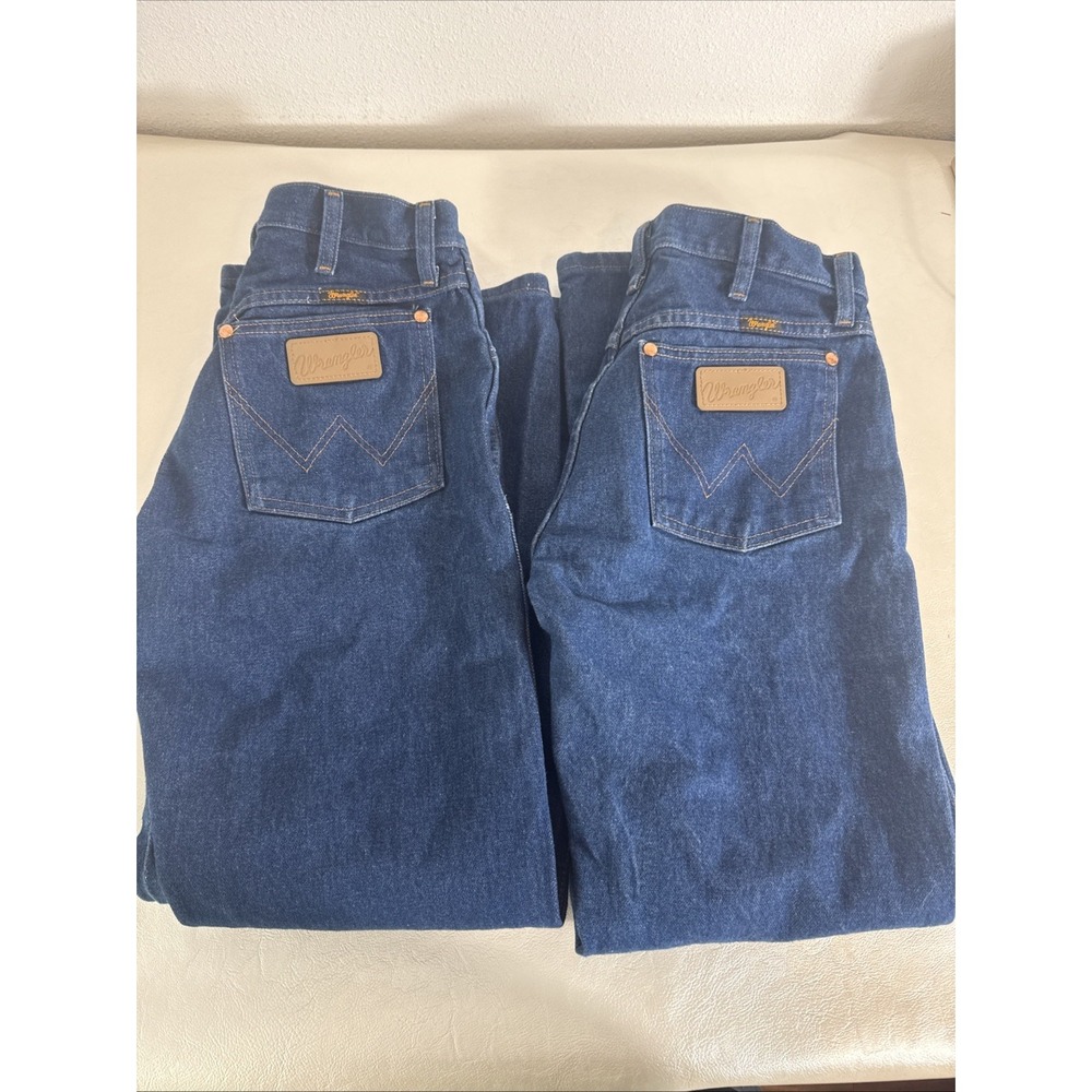 (2) Wrangler Cowboy cut rigid denim Blue jeans size 29x30 A001 3030 2 Pairs